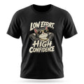 Low Effort High Confidence Funny Cool Cat Sunglasses Black T-Shirt