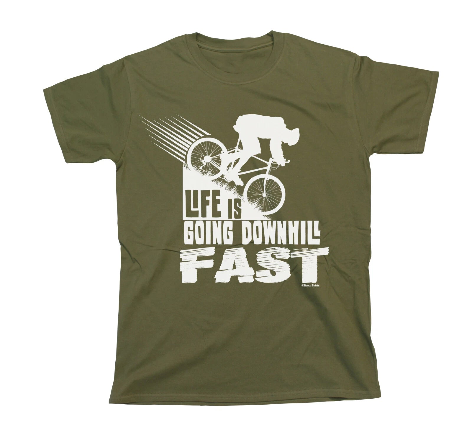 Mens  Cycling T-SHIRT Life Is Going Downhill Fast Cyclist Christmas Gift