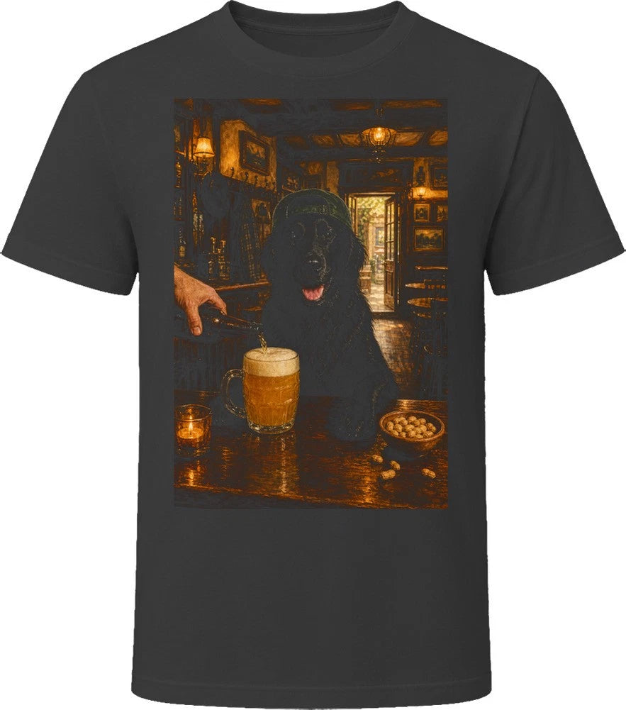 Flat-Coated Retriever Drinking Beer at the Bar T Shirt