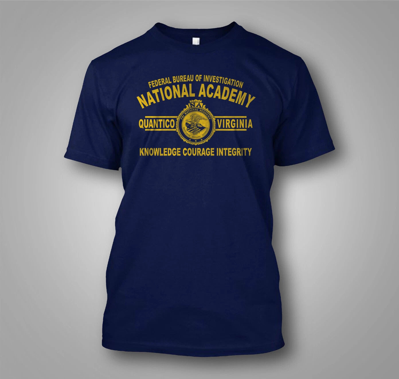 FBI National Academy Quantico Virginia -  Custom Men's Black T-Shirt Tee