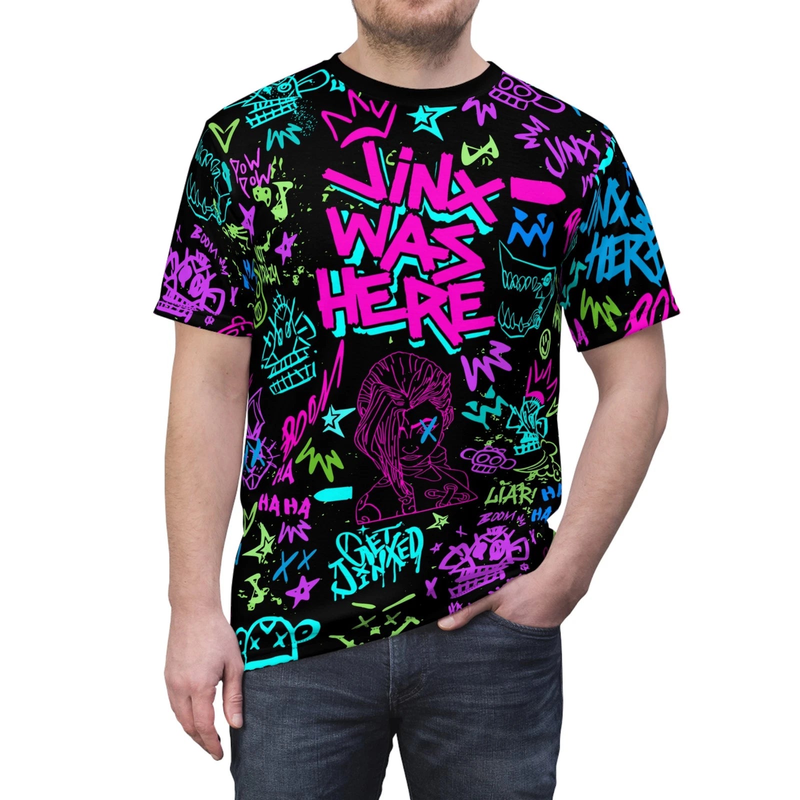 Jinx Graffiti Shirt League Legends Jinx Arcane Punk Graffiti LoL Tee