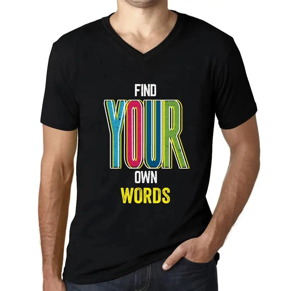 Men's Graphic T-Shirt V Neck Find Your Own Words Eco-Friendly Limited Edition
