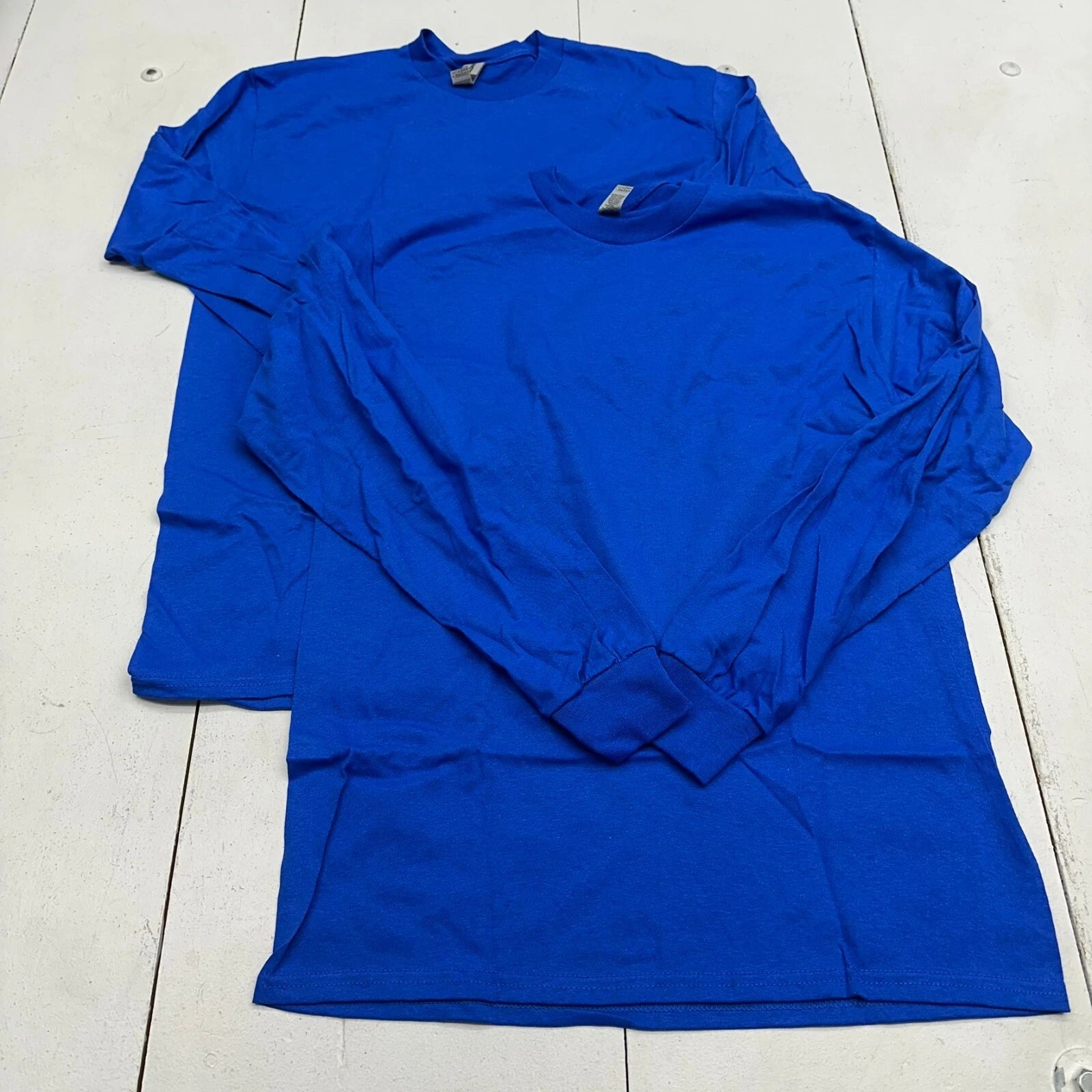 Gildan 2 Pack Blue Long Sleeve Shirts Mens Size Medium