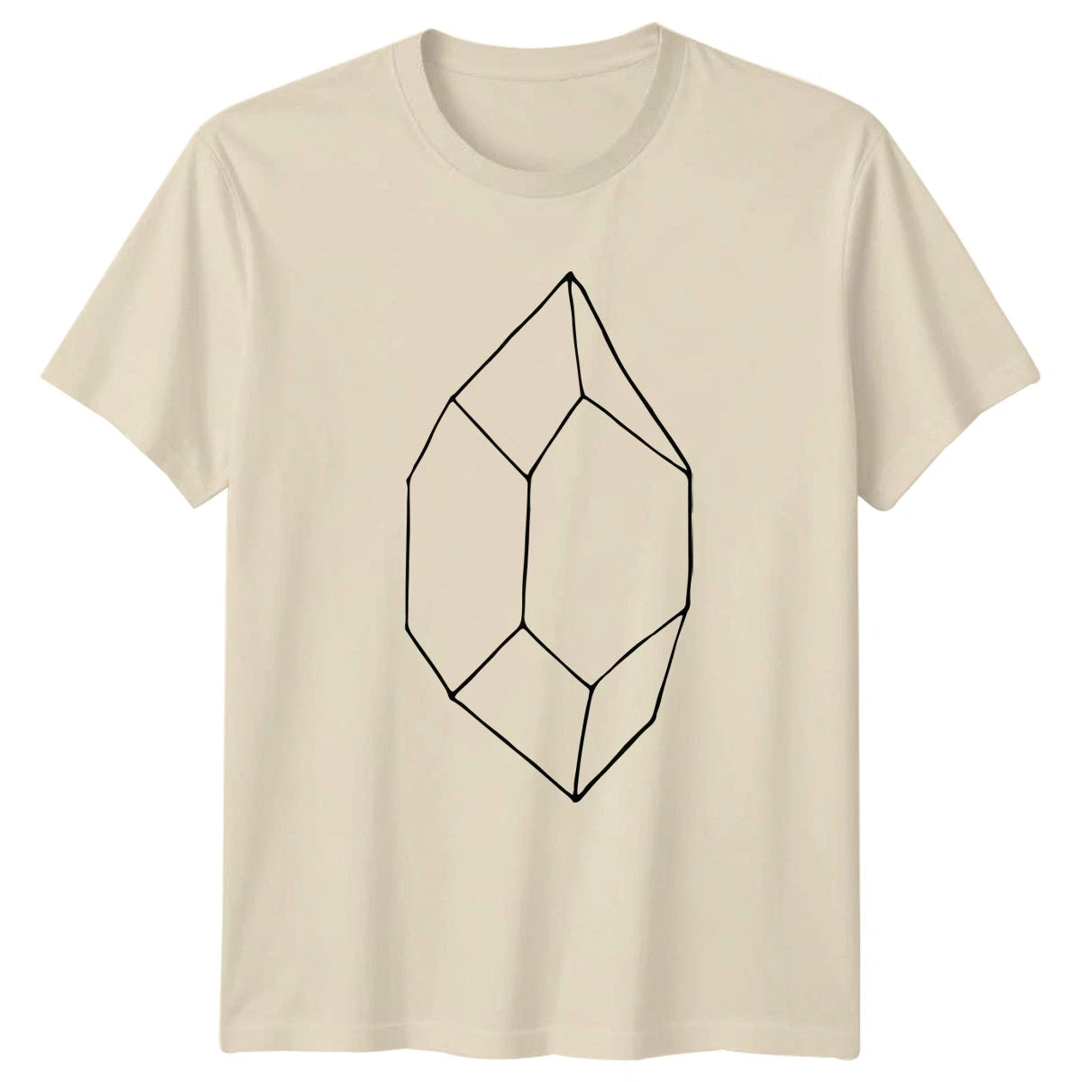 Modern Geometric Crystal Outline T-Shirt Gemstone Crystal Gift