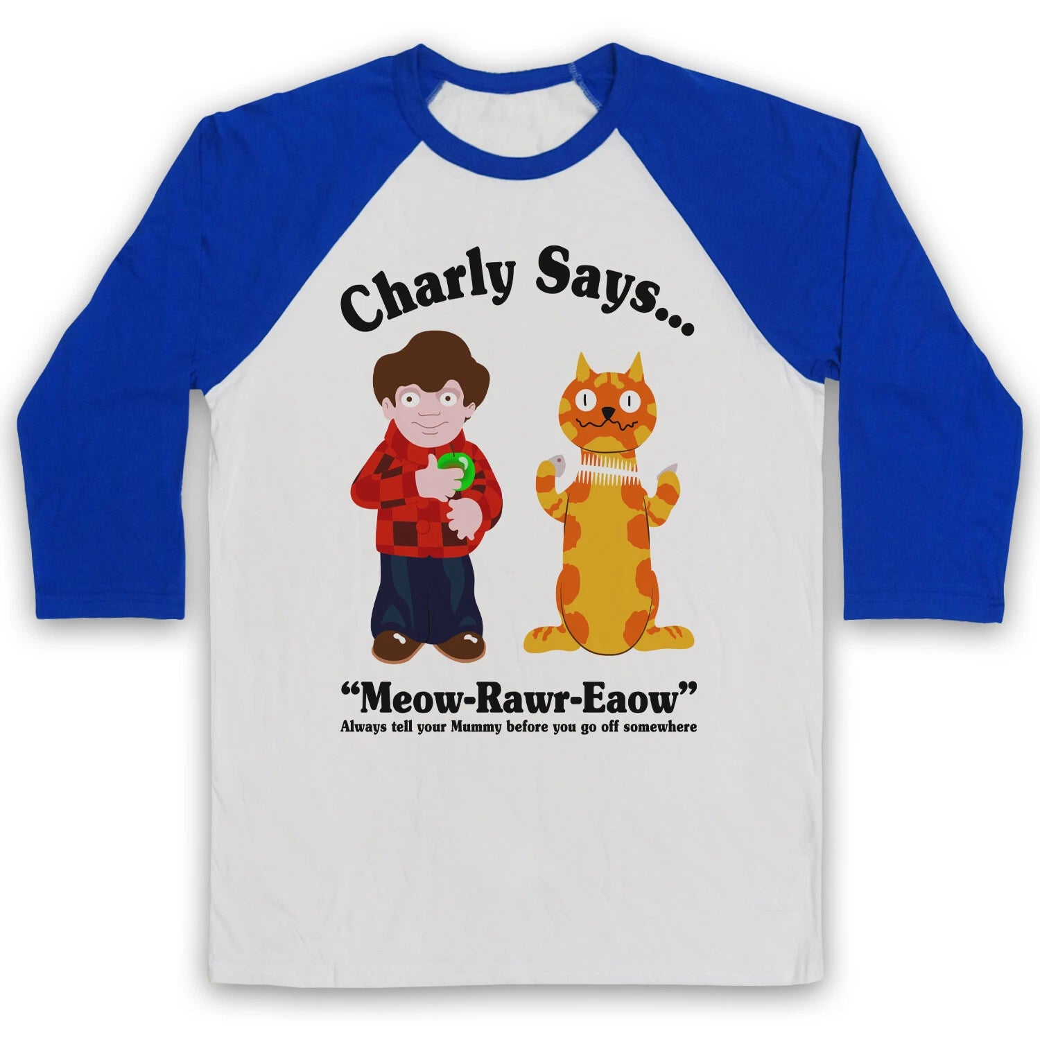 Charly 70s Retro Public Information Says Adults Baseball Raglan T-Shirt