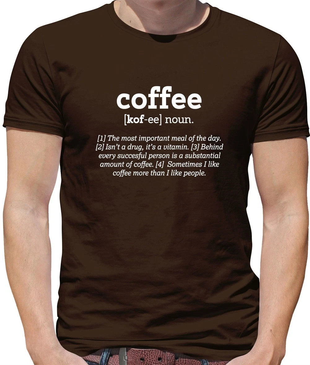 Funny Definition Coffee - Mens T-Shirt - Latte Espresso Cafe Caffeine