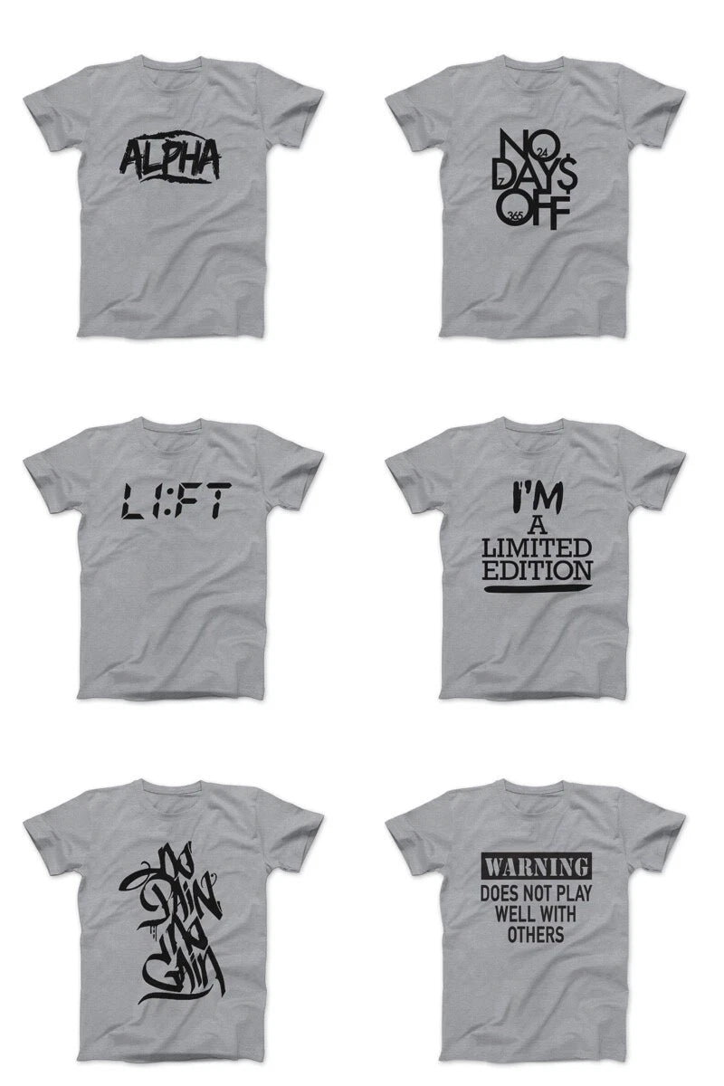 Mens Workout Gym T-Shirts With Motivational Sayings