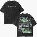 Halo 3 Master Chief Washed T-Shirt Vintage Washed Heavyweight Cotton Graphic Tee