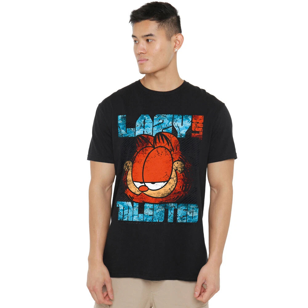 Garfield Lazy But Talented Distressed T-Shirt S-5XL, Black