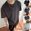 Ribbed Slim Tee Stretch Knit Tee High Stretch Slim Fit Men's Basic Tee