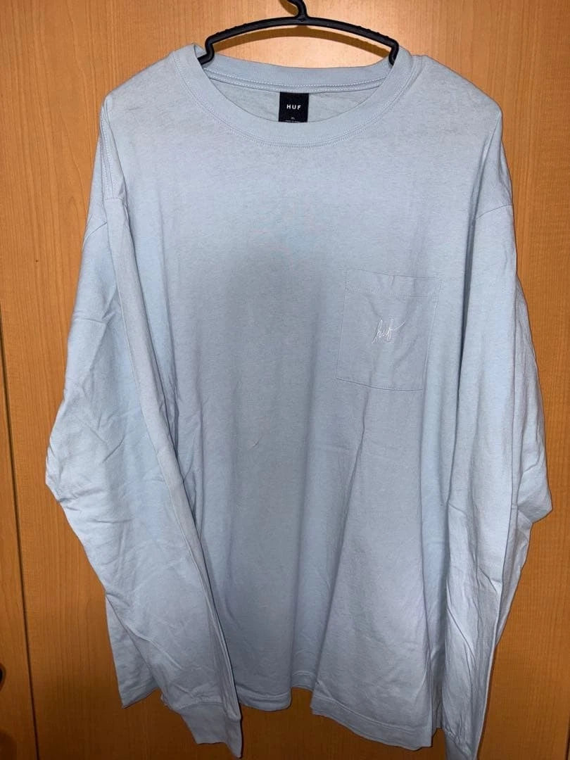 Huf XL Light Blue Pocket T-Shirt Casual Streetwear Unisex