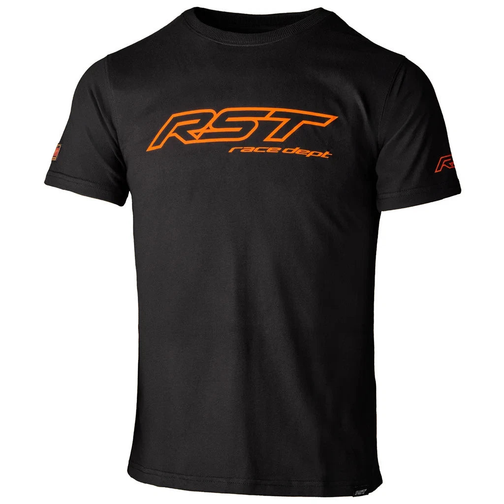 RST T-Shirt Race Department Logo Black KTM Orange Motorcycle Casual Cotton