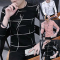 Hot New Men T-Shirt Blouse T Print High Quality Long Sleeve Mess Printed