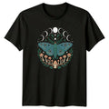 Mystical Moon Moth Forest Fungi T-Shirt Celestial Mushroom Nature Birthday Gift