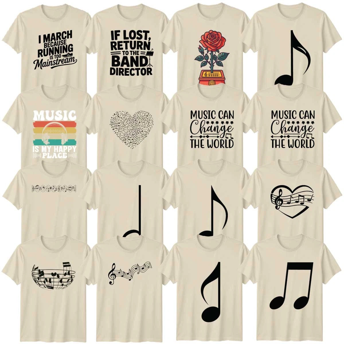 Minimalist Music Adult T-Shirt Musicians Retro Music Lover Gift