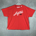 LRG Shirt Mens 3XL Red Lifted Script Logo Graphic Tee Streetwear Tagless Cotton