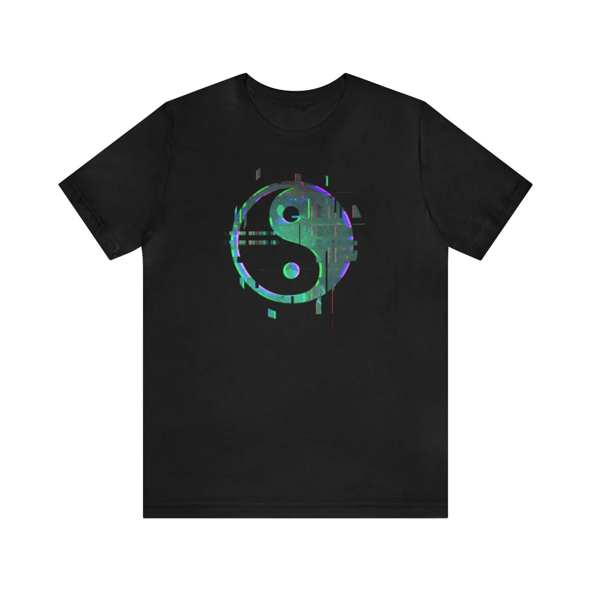 Ying and yang glitch tshirt