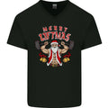 Merry Liftmas Mens V-Neck Cotton T-Shirt