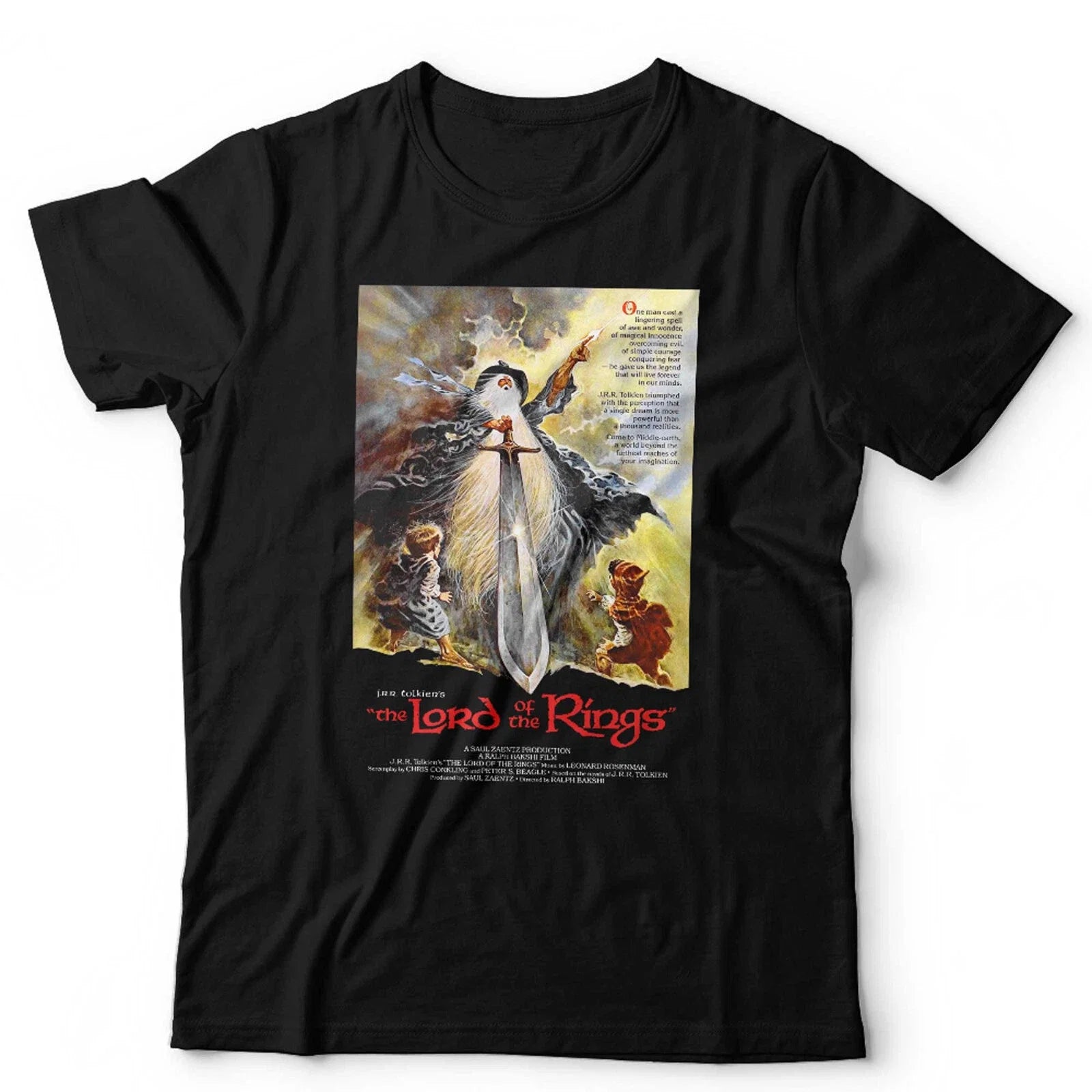 Lotr 1978 Animated Movie Poster Vintage Retro Tolkien Tee (1)