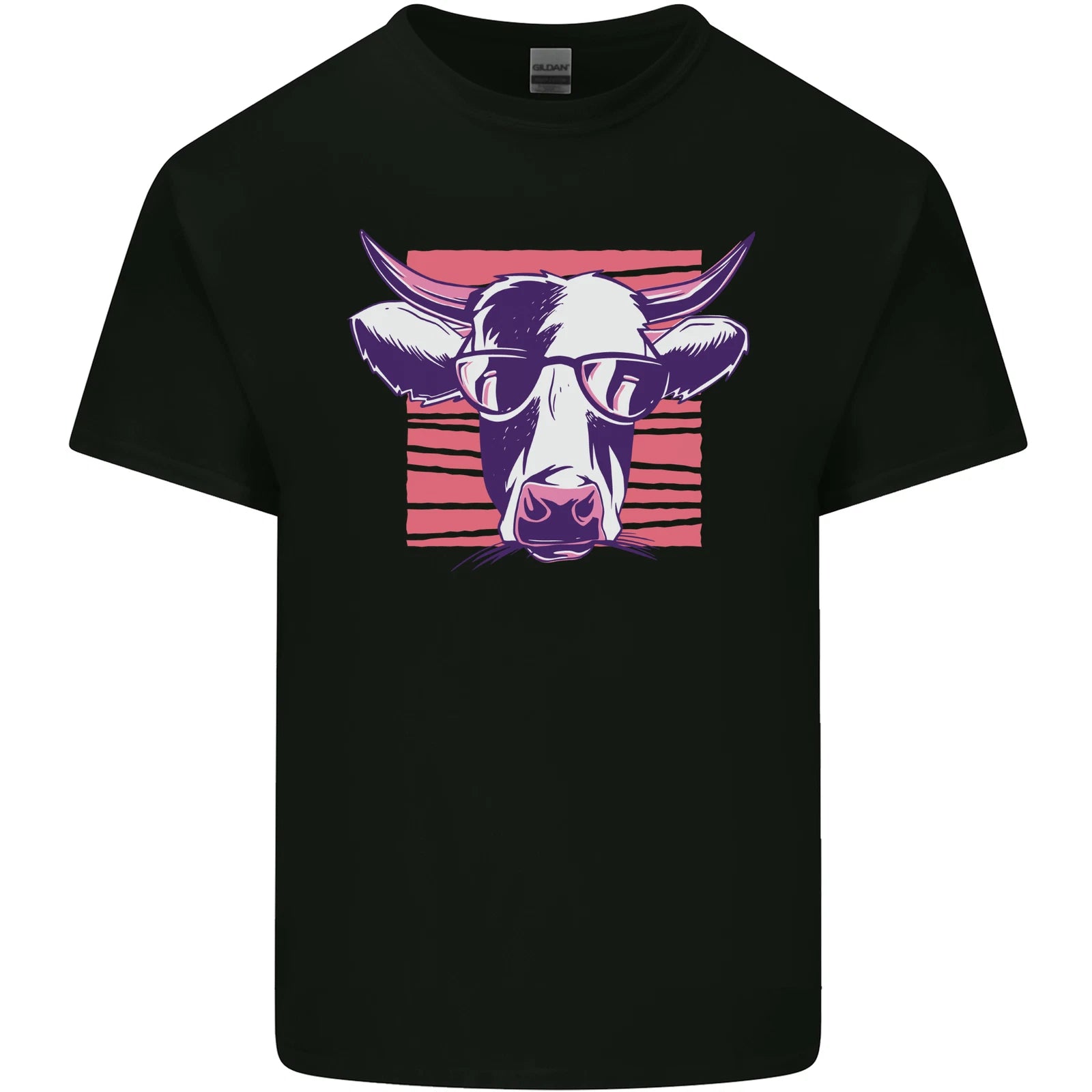 Cool Cow Bull With Glasses Mens Light Cotton T-Shirt