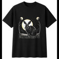 Flemish Giant Rabbit in Moonlight Cute Mens T-Shirt Black 100% Cotton Kawaii