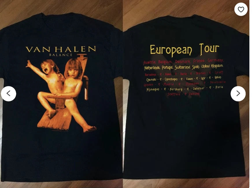 Van Halen Balance European Tour 1995 Unisex Black T-Shirt
