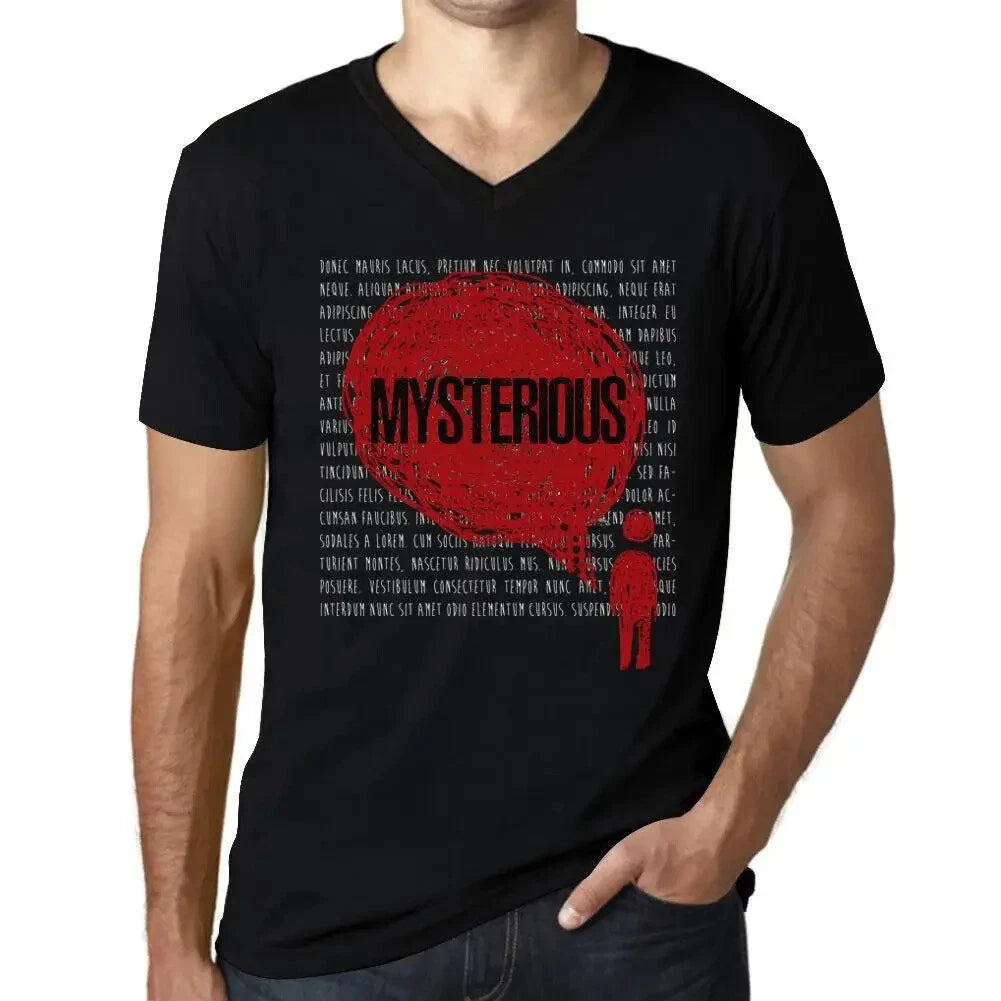 Men's Graphic T-Shirt V Neck Thoughts Mysterious Eco-Friendly Limited Edition