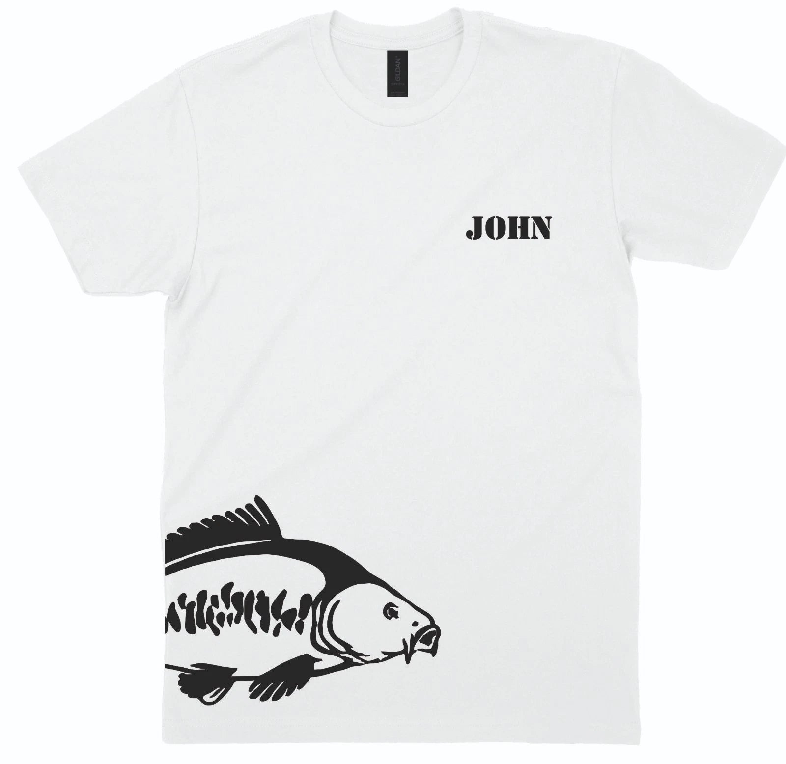 Personalised Carp Fishing T Shirt Custom Name Angler Gift Men