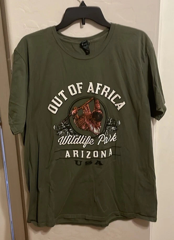 Sloth On Out Of Africa Arizona Wildlife T-shirt 22” P2P 29” Length Mens XL