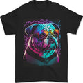 A Cool Bulldog With Glasses Dog Mens T-Shirt 100% Cotton