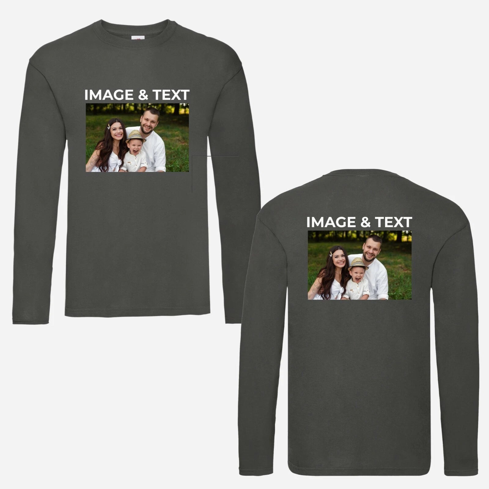 Custom Printed Long Sleeve T-Shirt Personalised Workwear Classic Fit Tee Shirt