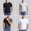 Men's Shirt Ultra Soft Bamboo Viscose Short Sleeve V & Crew Tops Tee US S-3XL