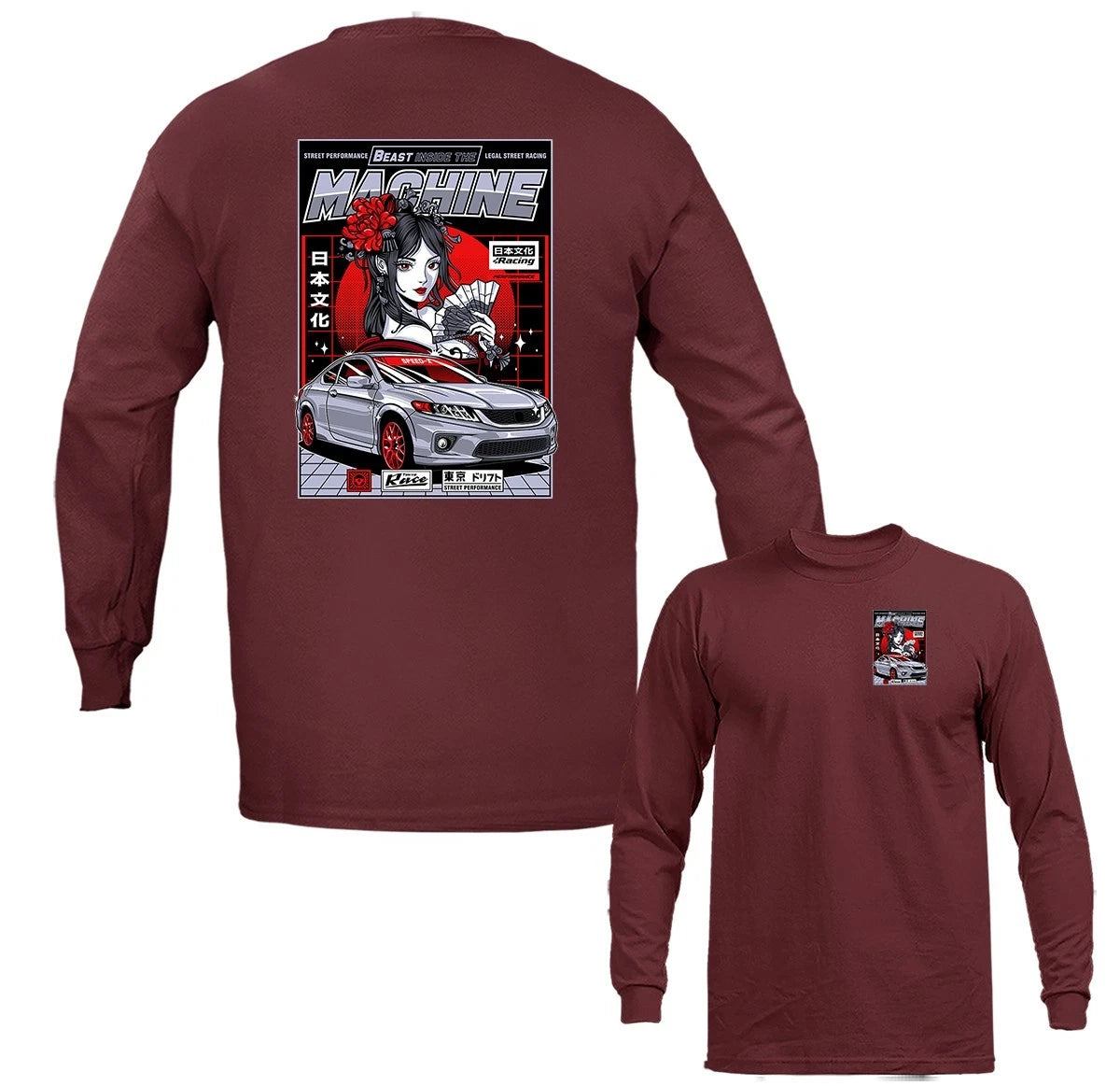 Beast Inside Drift Streetwear Imported Tuned Custom JDM Sports Car Long Sleeve