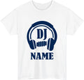 Personalized DJ Unisex T-Shirt - Custom Name Music Headphones Disc Jockey Gift
