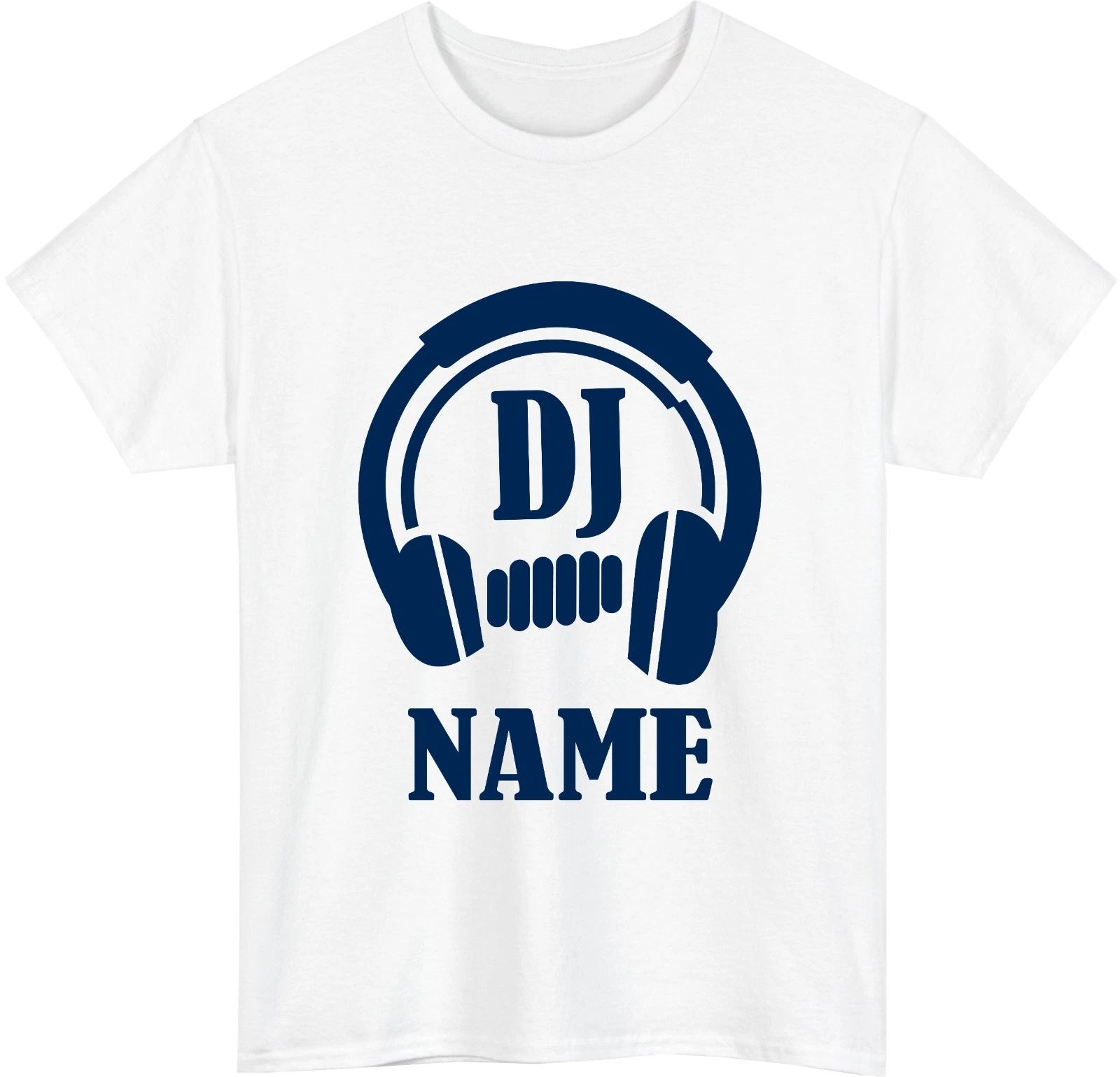 Personalized DJ Unisex T-Shirt - Custom Name Music Headphones Disc Jockey Gift