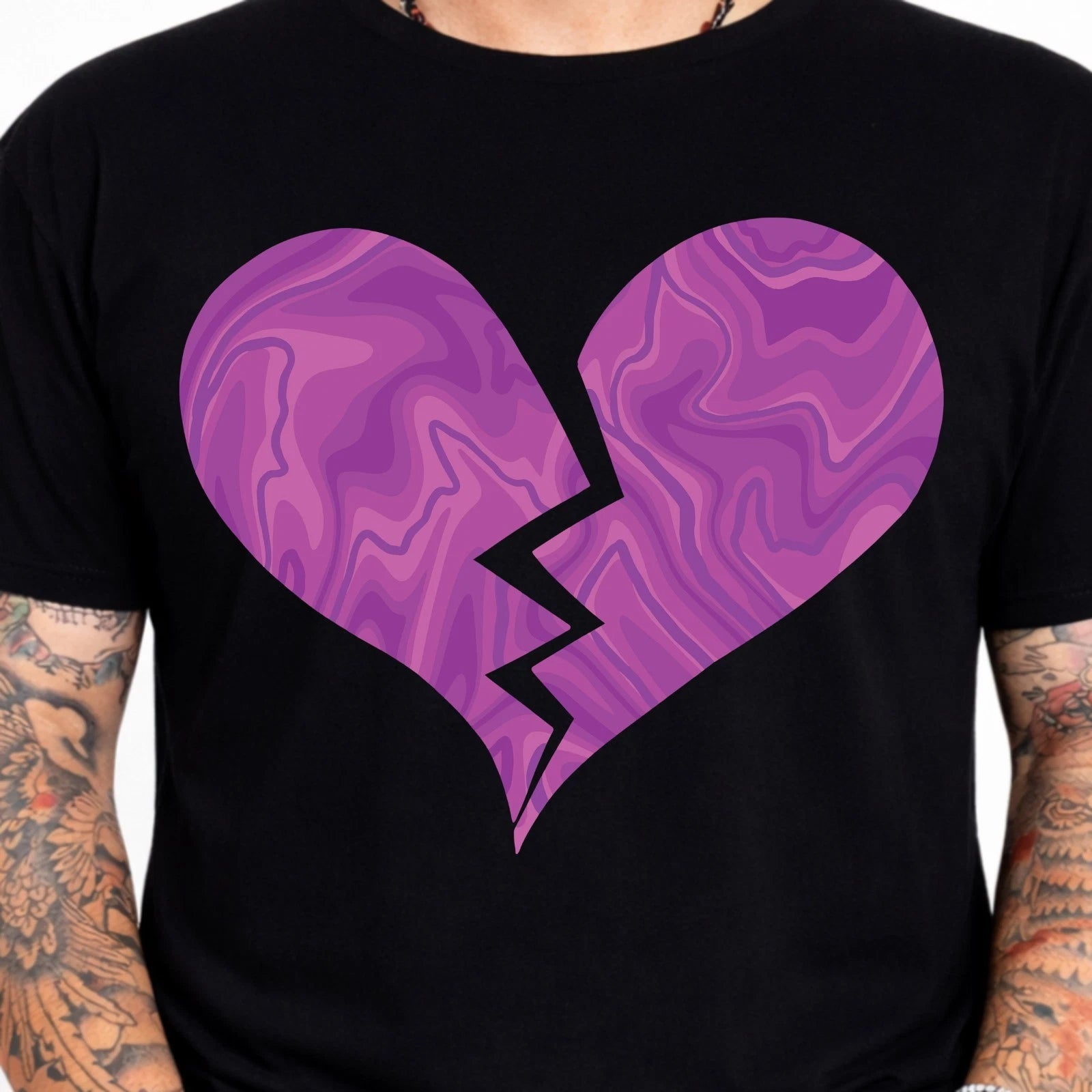 Broken Heart Graphic Tee Heartbreak Aesthetic Streetwear Emo Trendy  Shirt.