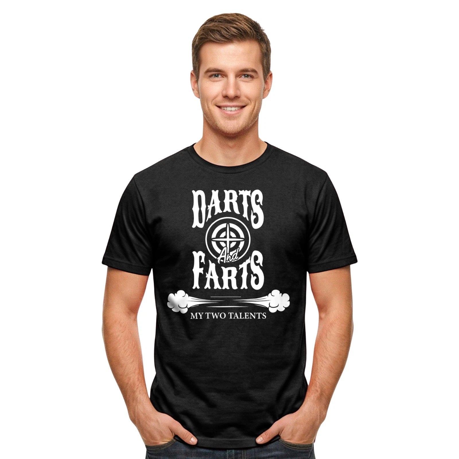 Funny “Darts And Farts” Game T-Shirt | Dad Grandad Father’s Day Gift Tee