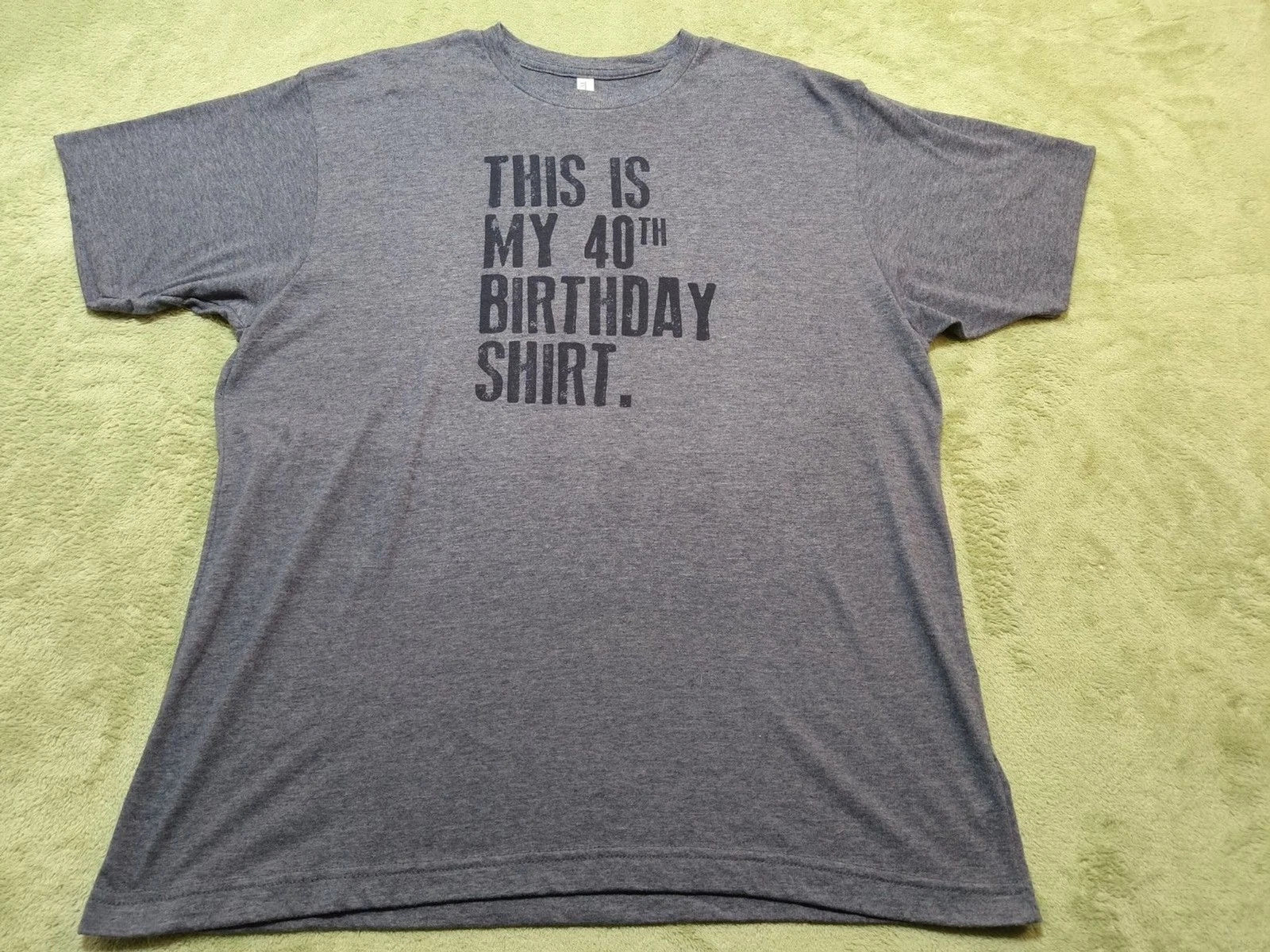 Mens XL 40th Birthday T-Shirt Gray Heather Soft Luxe Graphic Tee 40 Years Old
