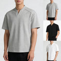Short Sleeve V Neck Men's Fitness T Shirt for Gym Training and Casual Style