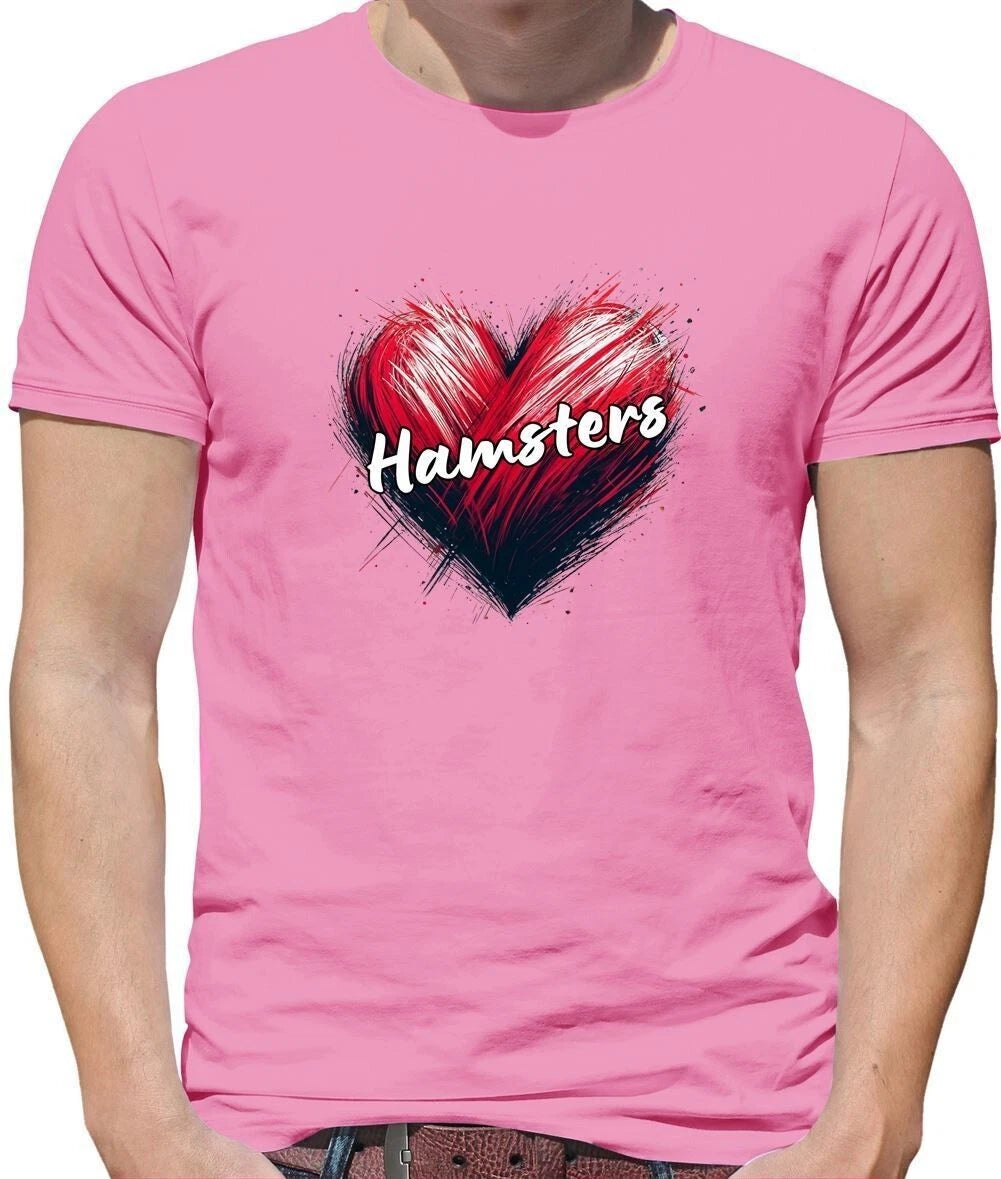 Love Heart Hamsters - Mens T-Shirt - Hamster Cute love Pet Pets