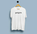 T-Shirt White Half Sleeves Gangsta Graphic Printed Round Neck Polyester Tee's