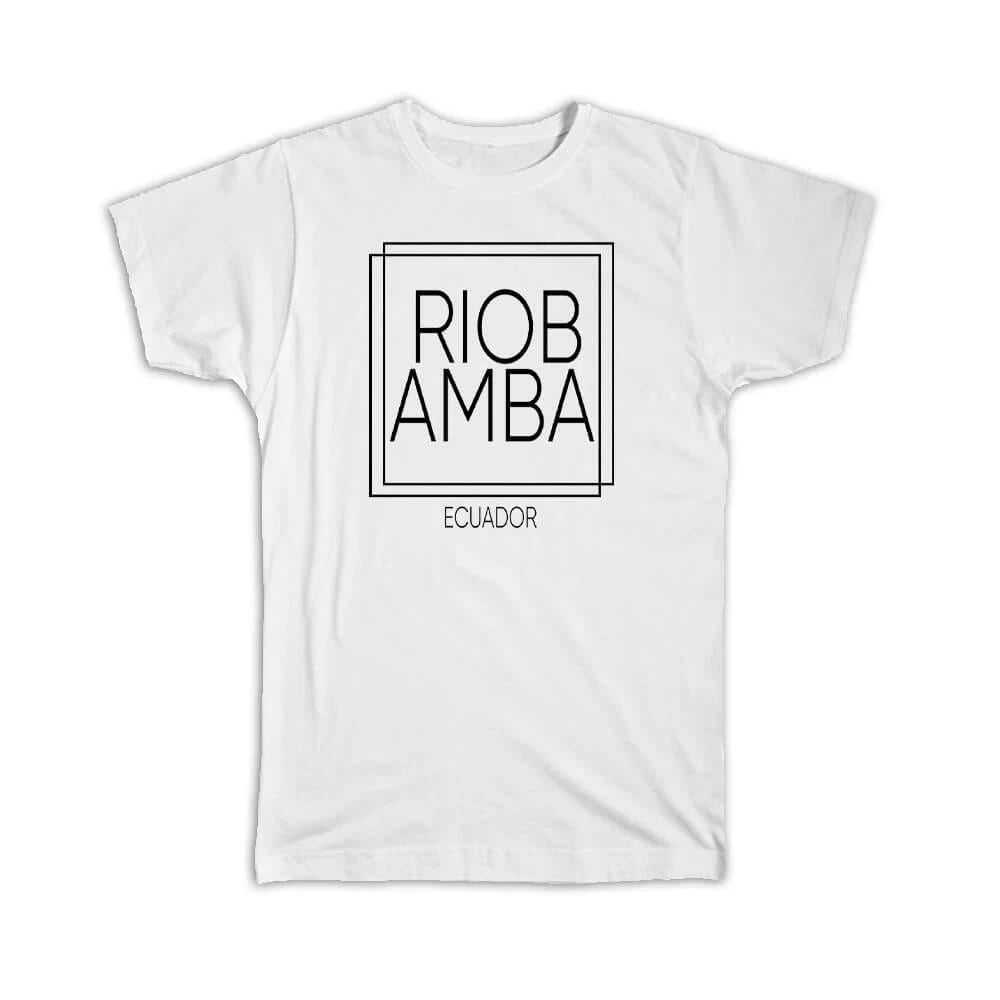 Gift T-Shirt : RIOBAMBA Ecuador Square Modern Minimalist Font