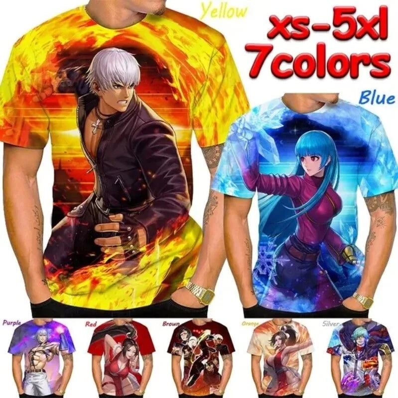 Fighting Game Harajuku Trendy 3D Print Women Men Short Sleeve T-shirt Top Casual