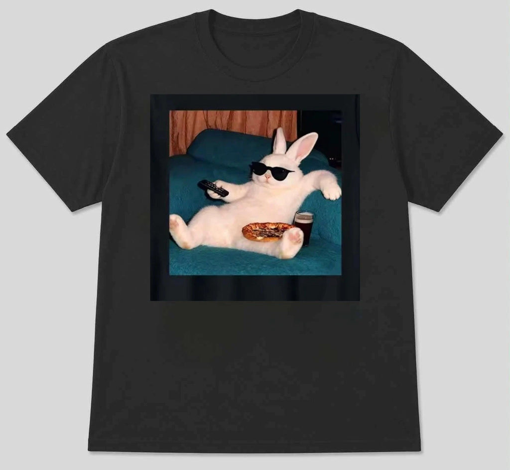 Lazy Bunny Meme Rabbit Graphic Print Unisex T-Shirt S M L XL 2 3 4 XL
