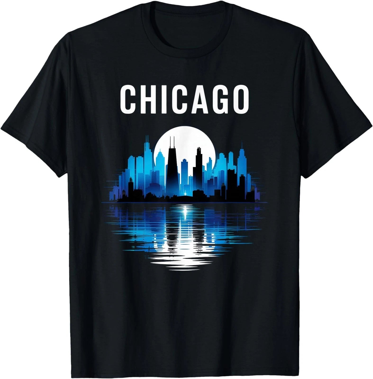 Chicago Skyline Urban Reflection Art Minimalist Style T-Shirt