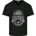 Ape Mandala Art Mens V-Neck Cotton T-Shirt