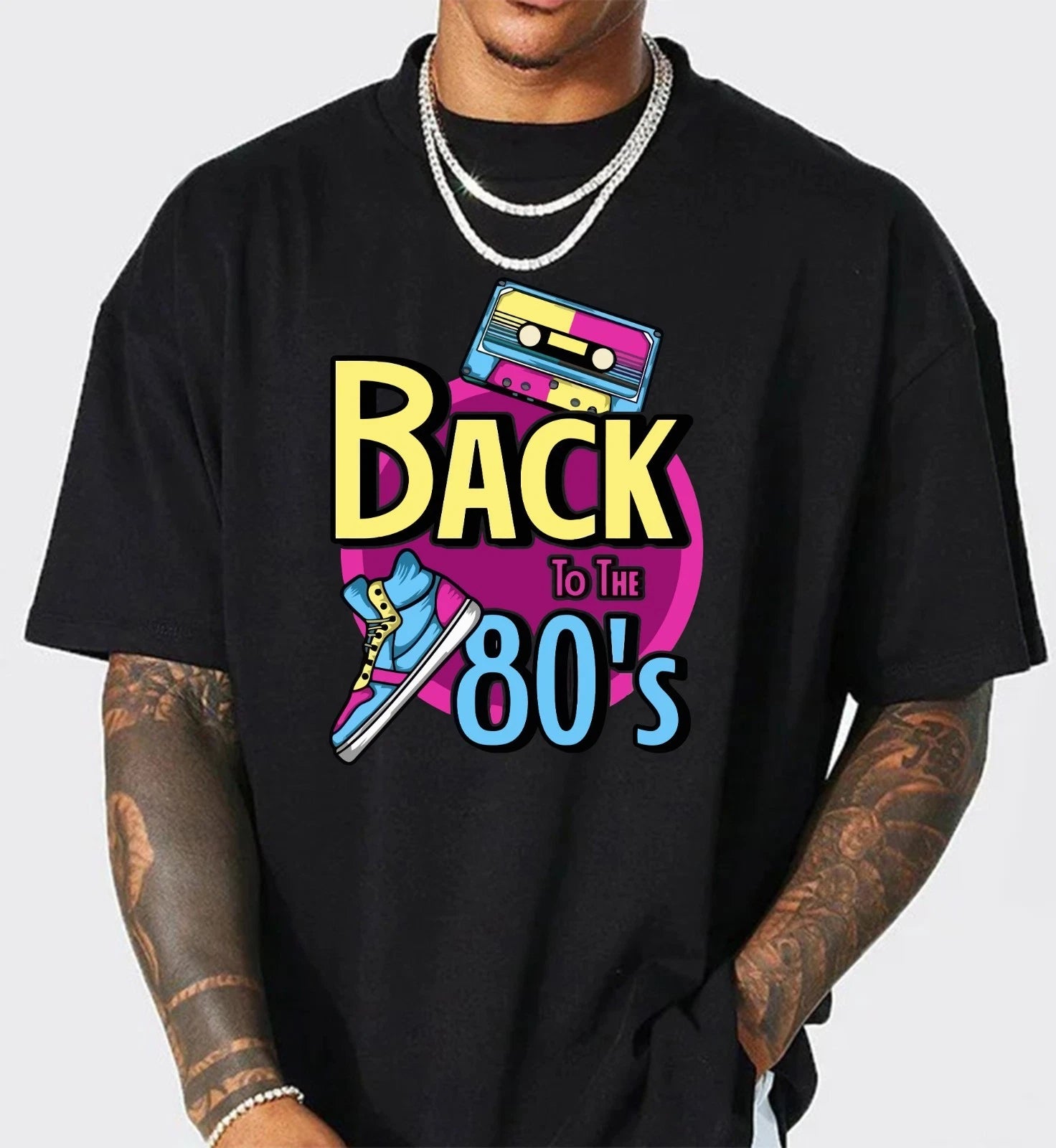Back to the 80's Retro Graphic T-Shirt, Vintage 1980s Cassette Tape Tee