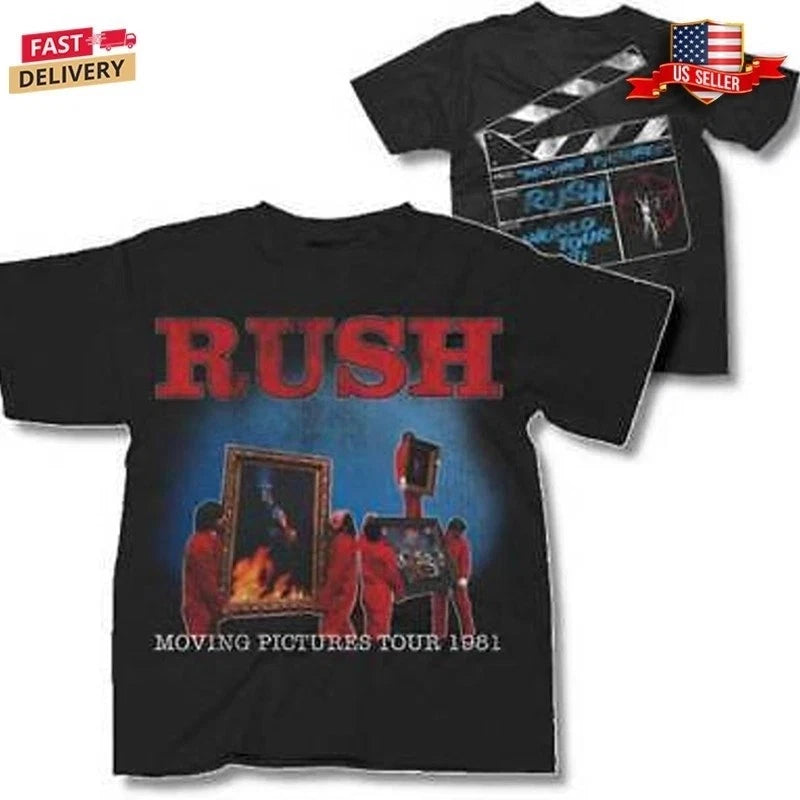 Vintage Moving Pictures Tour 1981 T Shirt Double Sided New Gildan All Size
