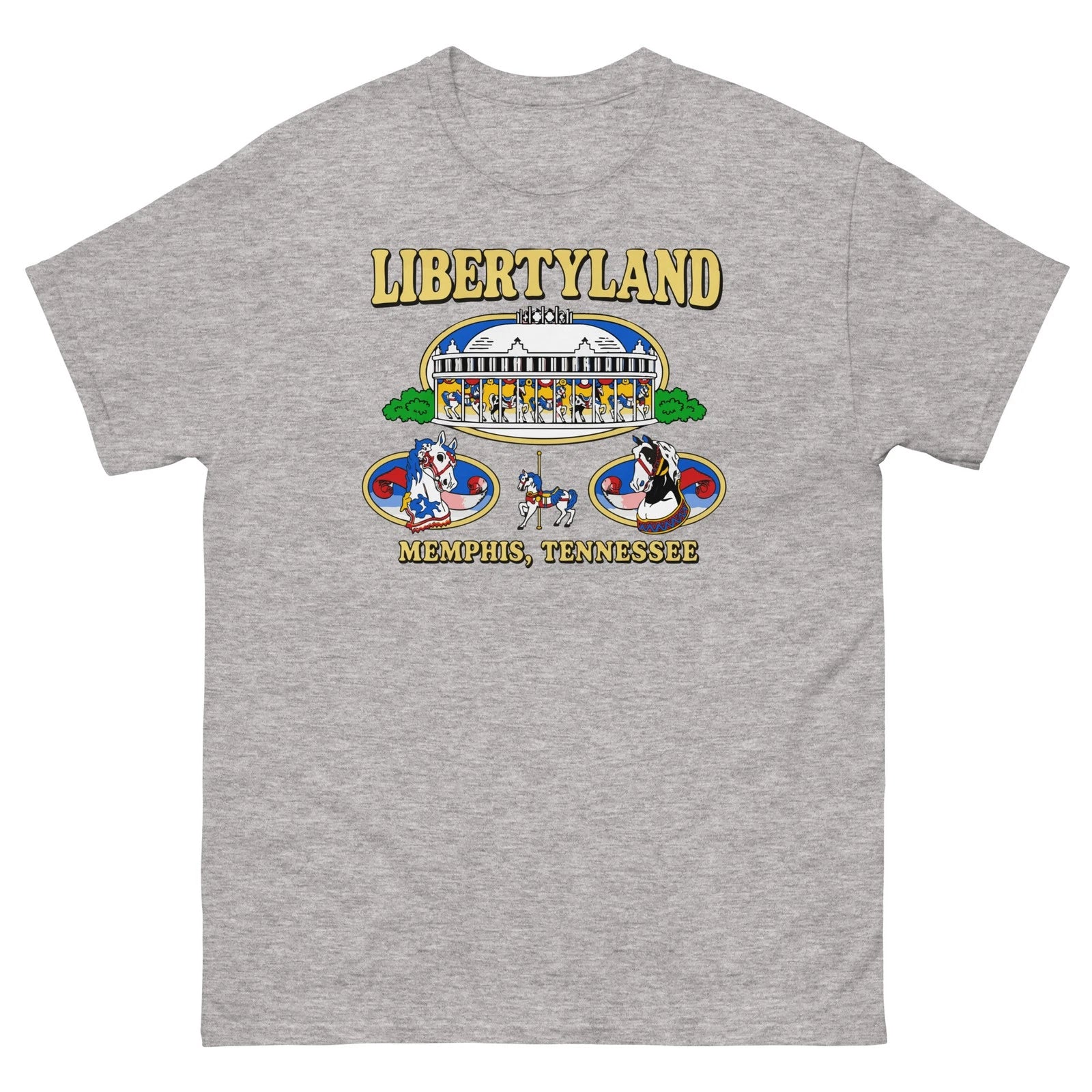 Libertyland Memphis Tennessee Vintage Amusement Park Carousel T Shirt Tee
