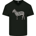A Zebra Mens V-Neck Cotton T-Shirt